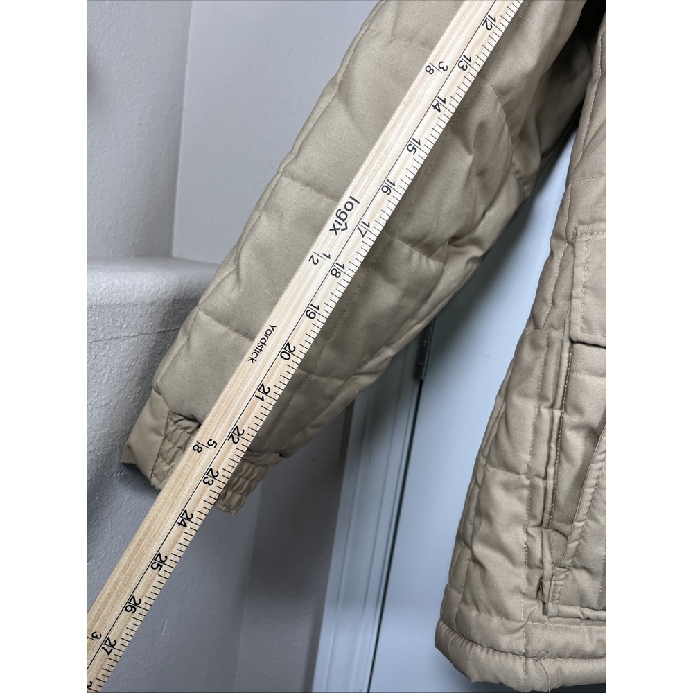 Vintage JCPenny Parka Coat Khaki Color Puffer Design 70s Era Hood Men's LL - Picture 14 of 15